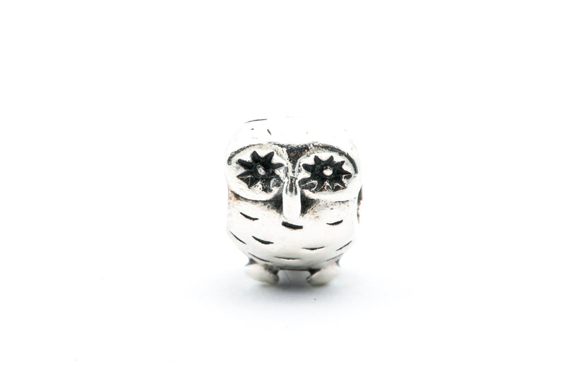 Pandora ALE Retired Wise Old Owl Animal Bird Bead Solid 925 Sterling Silver Charm