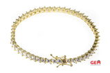 Marquise Cut Cubic Zirconia 14K 585 Yellow Gold 6.75" CZ Bracelet