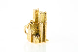 Catherdral of St Michael Tourist Brussels Church Yellow Gold 14k 585 Charm Pendant