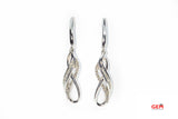 Jane Seymour Kay Diamond Pave Drop 925 Sterling Silver Pair Dangle Earrings