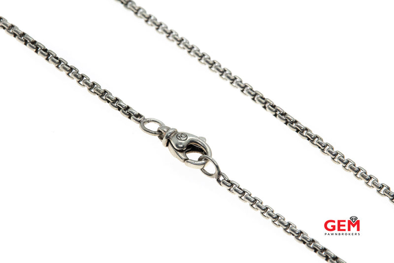 David Yurman Chain Collection 2.5mm Box Link 925 Sterling Silver 23.4" Necklace