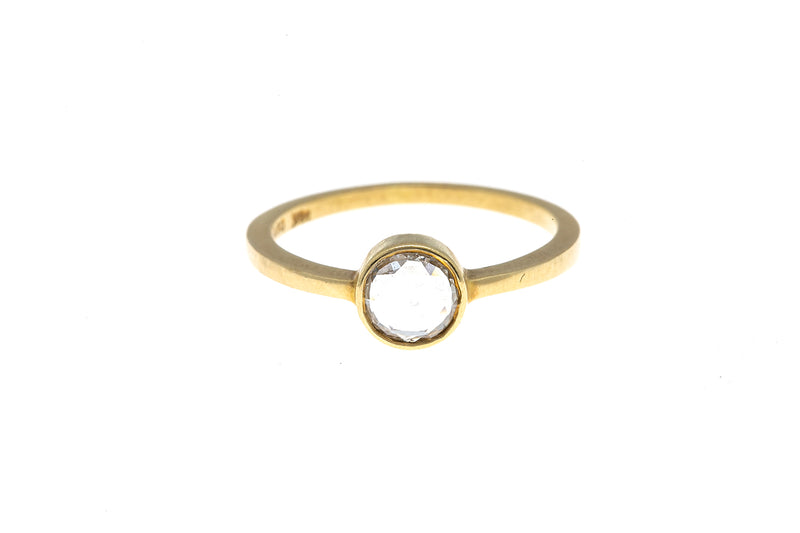 Gillian Conroy & Wilcox Diamond Solitaire Band 18K 750 Yellow Gold Ring Size 6