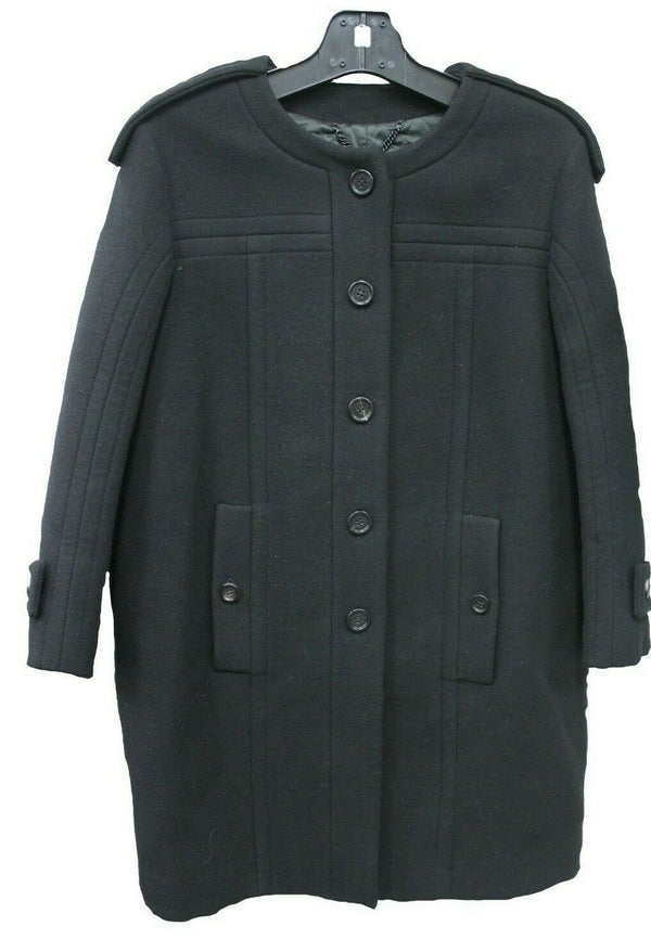 Burberry Prorsum FW 11 Collection Black Wool Collarless Coat Size 44