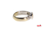 Orange Sapphire Diamond 14k 585 White Gold Ring Size 6.5 Band 8mm