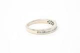 Diamond Baugette Stackable 14k 585 White Gold Wedding Band Ring Size 5.5