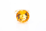 Effy Natural Round 11.03ct Citrine Gemstone 14k 585 Yellow Gold Ring Size 5