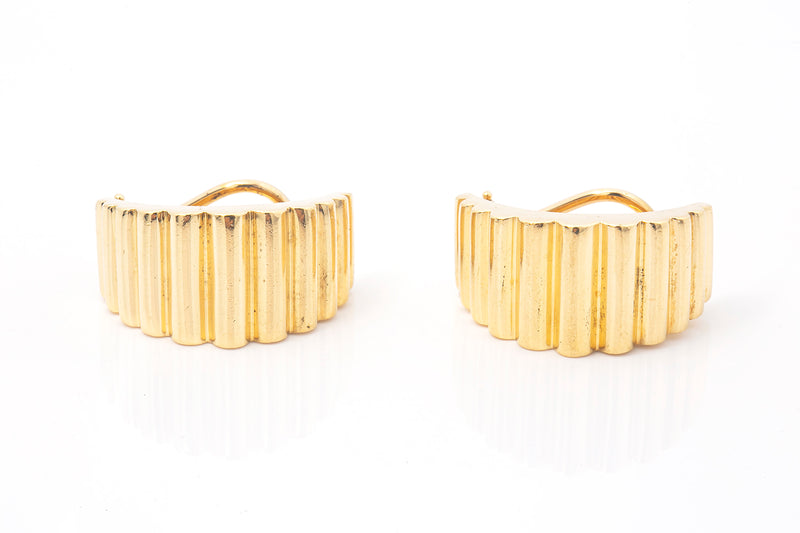 Vintage Tiffany & Co 18k 750 Yellow Gold Shrimp Rigid Clip-On Earrings