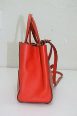 FENDI 2Jours Saffiano Mini Tote Bag, Red Orange 8BH253-D73