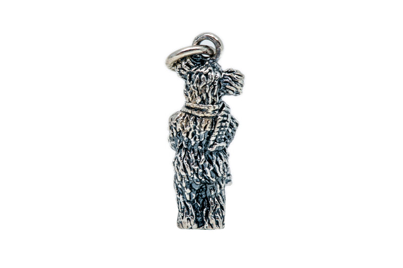 Teddy Bear Picnic Basket Sterling Silver 925 Drop Pendant Charm