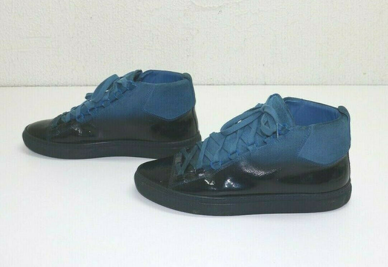 Balenciaga Arena High Top Patent Leather Suede Blue Degraded EU 42 US 9 373399