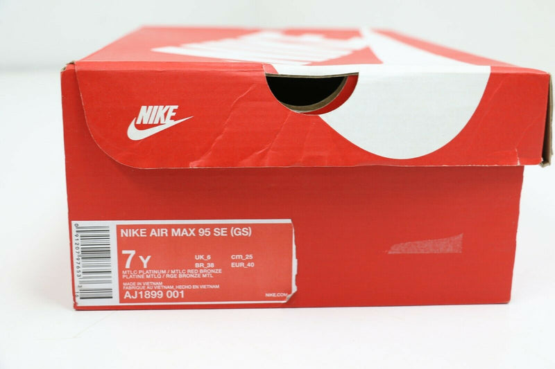 Nike Air Max 95 GS Size 7Y /EUR 40 -Grey Black Metallic Bronze AJ1899-001