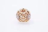 Pandora Pave Floral Brilliance Bead Charm CZ 14k G585 Yellow Gold B