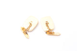 Antique Natural Chalcedony 18k 750 Yellow Gold Cufflinks No Intaglio
