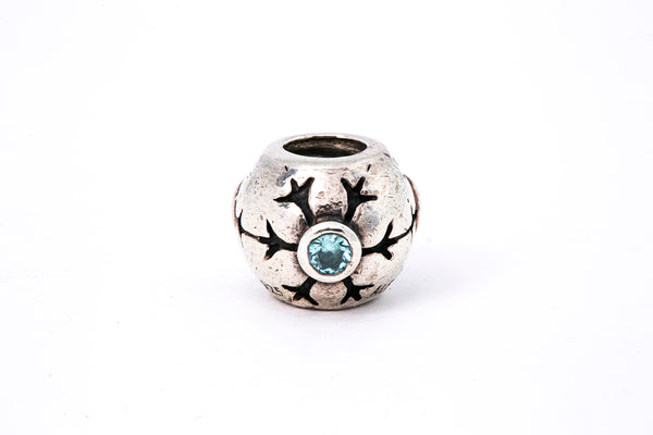 Pandora ALE Christmas Snowflake Blue Cubic Zirconia 925 Sterling Silver CZ Charm