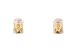 Religious Christ Jesus Screw Back Diamond Pave Stud 10k 417 White Yellow Gold Earrings