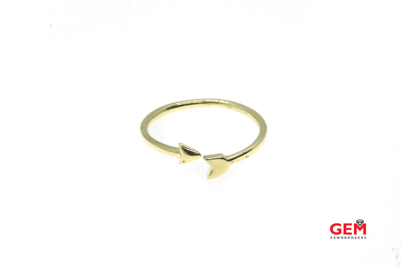 Finn Jewelry Arrow Wrap Around Thin Wire Band 18K 750 Yellow Gold Ring Size 8