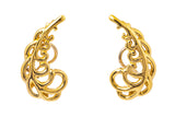 Tiffany & Co Paloma Picasso 18k 750 Yellow Gold Plume Earrings
