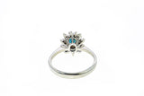 Helzberg London Blue Topaz & Diamond Halo Accent 14K 585 White Gold Ring Size 7