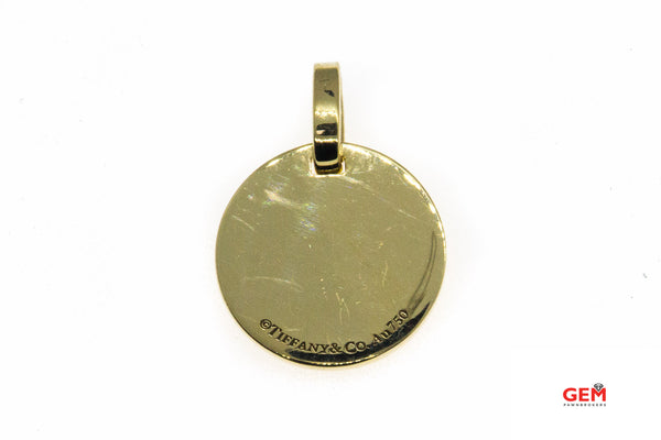 Tiffany & Co Small Diamond Cut Point Circle Drop Charm 18K 750 Yellow Gold Pendant