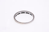 Shane Co 3mm Diamond & Sapphire Half Eternity Band 14K 585 White Gold Ring Sz 7
