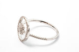 Diamond Flower Motif Star Sun 14k 585 White Gold Cluster Ring