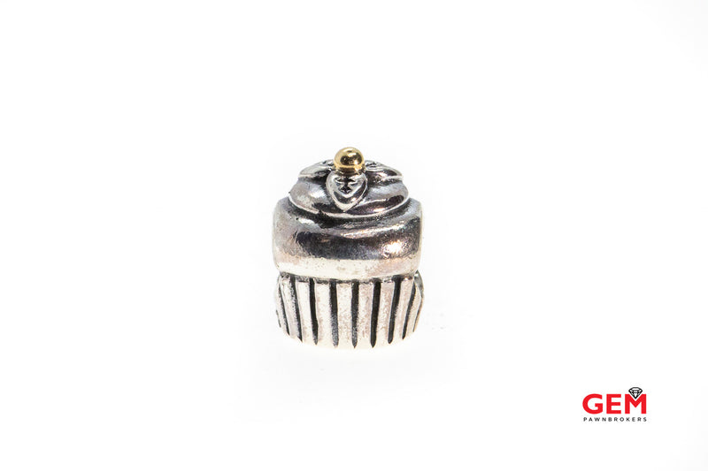 Pandora ALE Cupcake Charm 925 Sterling Silver Gold Tone Bead – GEM