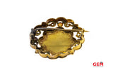 18KT Solid Yellow Gold Seed Pearl Brooch Lapel Pin