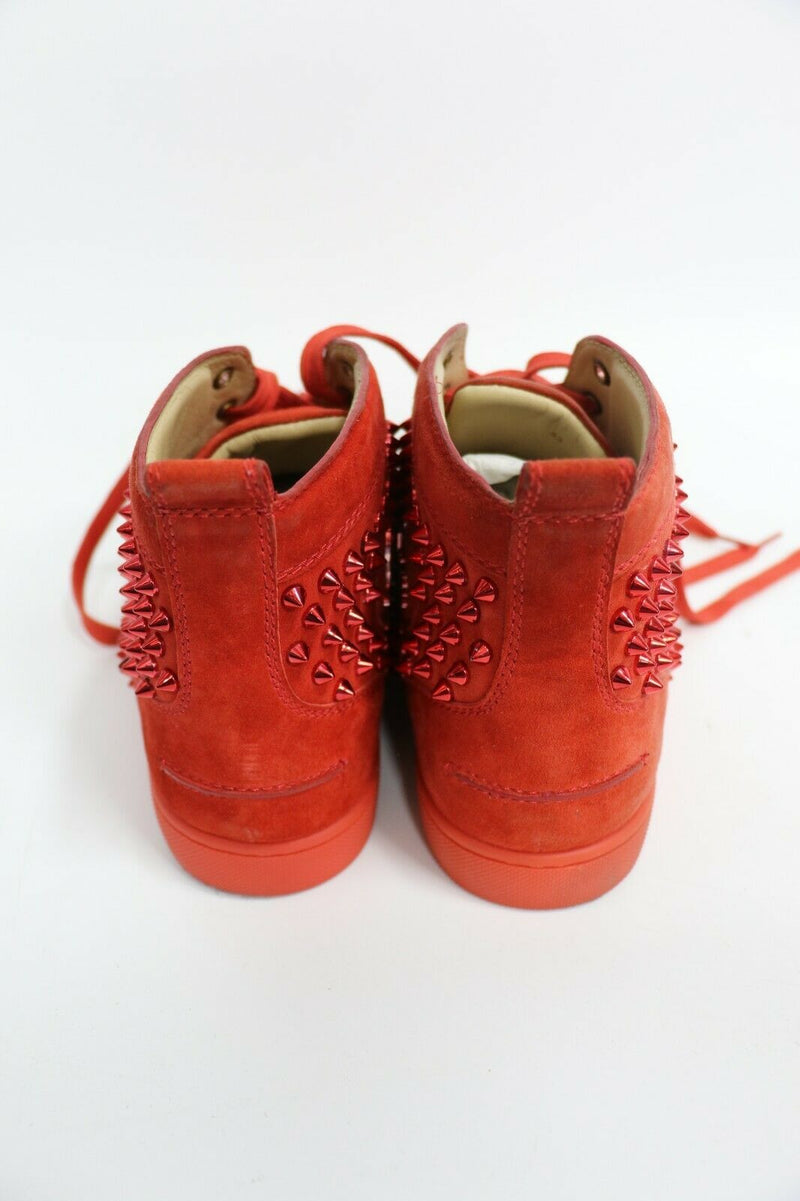 Christian Louboutin Louis Spikes High Top Sneakers | Red | Size US 10, EUR 43