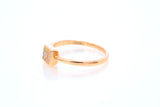 SNJ Geometric Stackable Square Diamond 14k 585 Rose Gold Band Ring Size 7