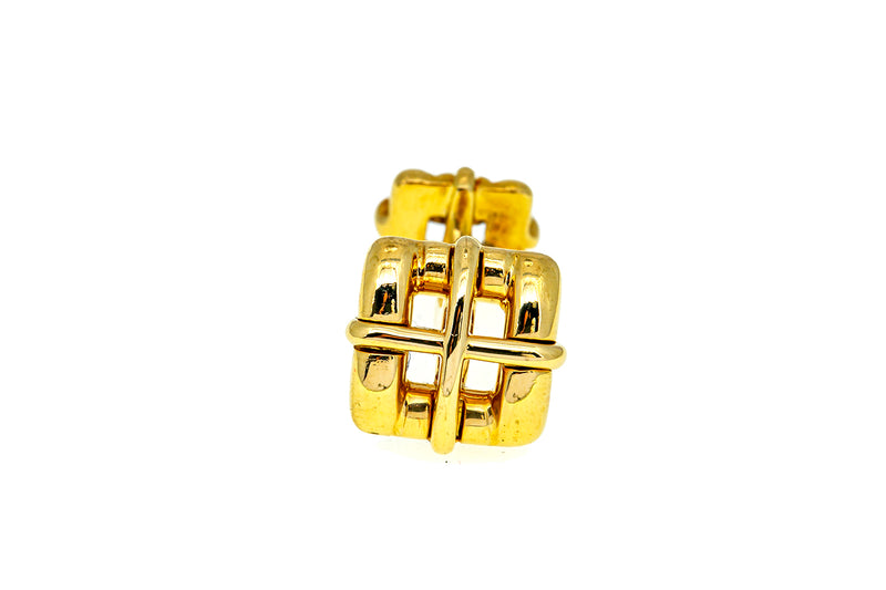 Single Tiffany & Co Biscayne Cuff Link 18K 750 Yellow Gold Cufflink