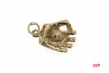 MLB Vintage Baseball Glove Catchers Mitt Drop Charm 14K 585 Yellow Gold Pendant