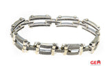 Philippe Charriol Diamond Pave Link 18K 750 White Gold Screw 8.25" Bracelet