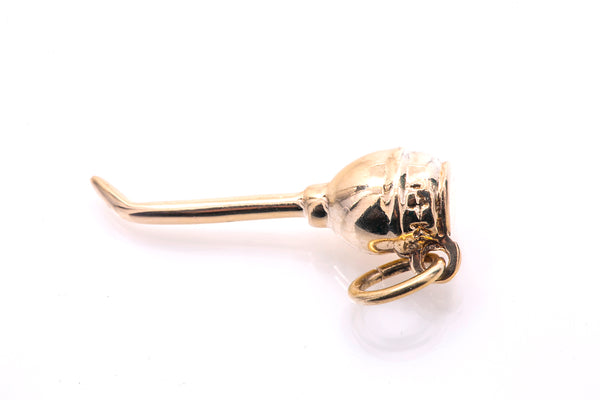 Vintage Oil Can Pipette Solid Yellow Gold 14k 585 Charm Pendant