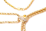 Antique Victorian Diamond Woven Tassel Necklace 14k 585 Rose Gold