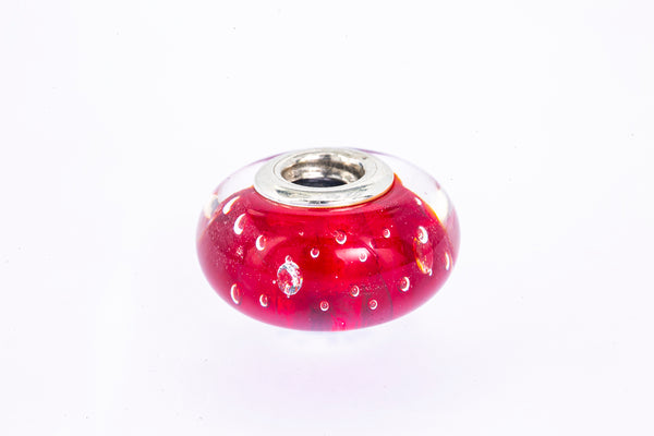 Pandora Red Fizzle Murano Glass Sterling Silver 925 Charm Bead