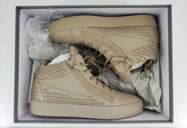う*ぎ様 Guisppe Zanotti ハイカットビジュースニーカー Giuseppe Zanotti Nude Leather Spike High Top Sneakers Size 10 US