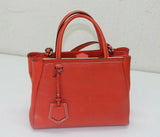 FENDI 2Jours Saffiano Mini Tote Bag, Red Orange 8BH253-D73