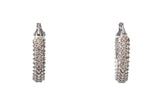 Cubic Zirconia CZ Huggie Hoop 14k 585 White Gold Earrings