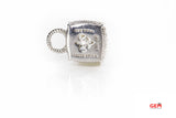 Judith Ripka Square Cable Cubic Zirconia Charm 925 Sterling Silver Pendant (2)