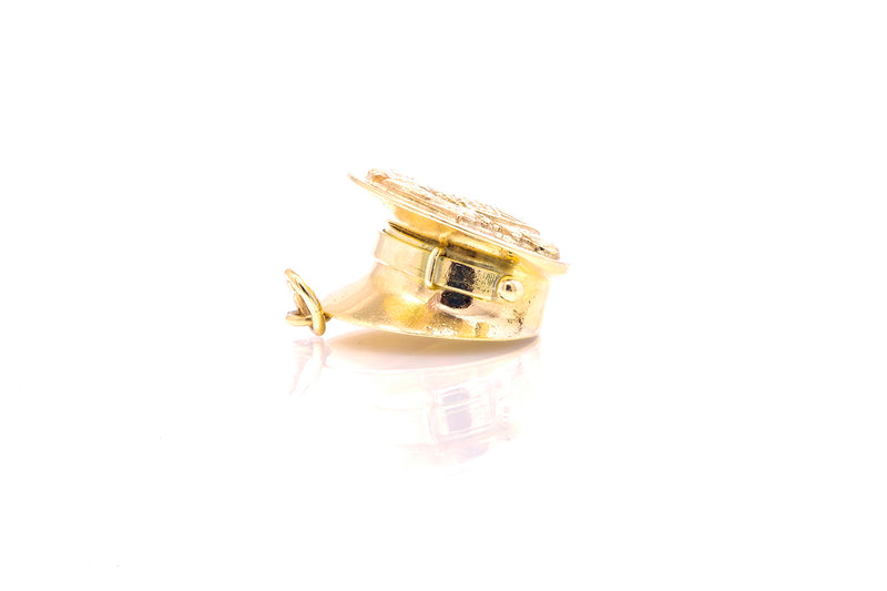 Vintage Yellow Gold United States Military Marine Corp Hat Charm Pendant 14k 585