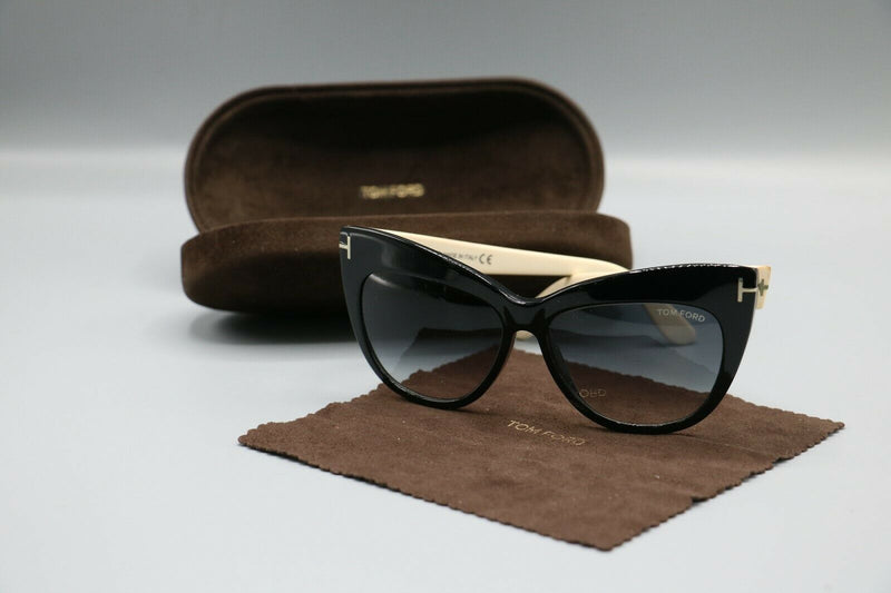 Tom Ford: Nika Black Ivory / Gray Gradient Sunglasses - Tf523