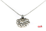 Barse Sterling Silver Necklace Scroll Filigree Pierced Pendant