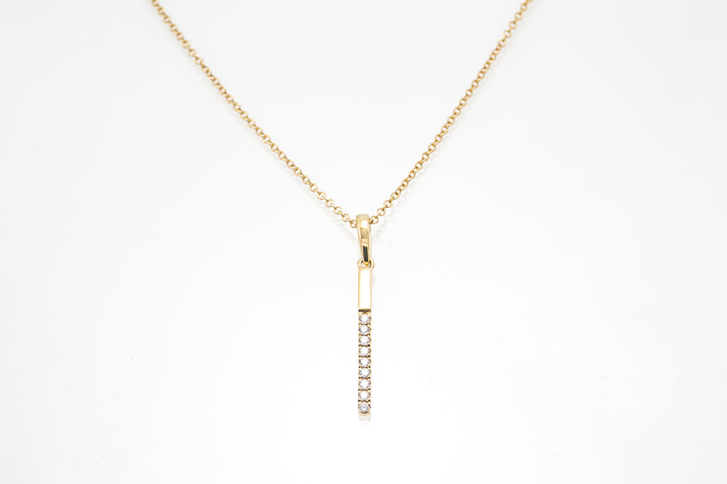 Bony Levy Diamond Line Floating Bar Pendant Charm Necklace 18k 750 White Gold