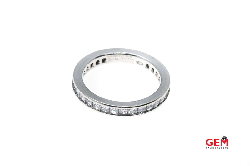 Asprey Platinum 950 Eternity Stackable Wedding Band Ring Size 7 3mm