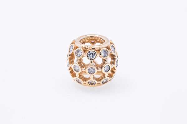 Pandora Pave In the Spotlight Bead Charm CZ 14k G585 Yellow Gold A