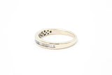 Diamond Baugette Stackable 14k 585 White Gold Wedding Band Ring Size 5.5