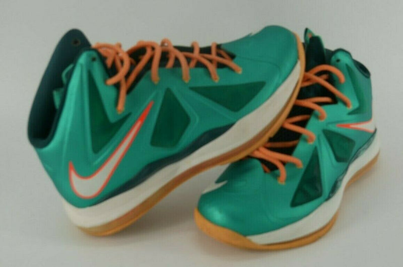 Nike Lebron X GS Dolphins 543564-302 Atomic Teal Orange Kids BOYS YOUTH 6Y