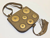 Salvatore Ferragamo Fossil Kamelia DH-21 E039 Brown Python Shoulder Bag