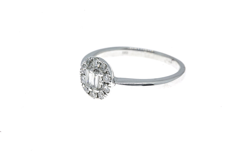 HJ Namdar Diamond Cluster Band 14K 585 White Gold Ring Size 6