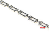 Philippe Charriol Diamond Pave Link 18K 750 White Gold Screw 8.25" Bracelet